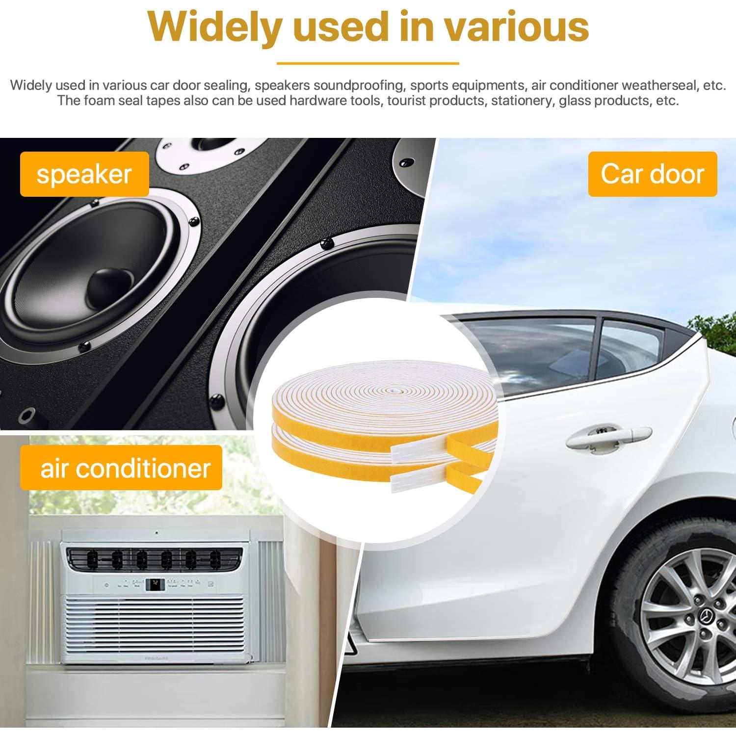 Cinta de Espuma Aislante Futuwi 2 Rollos 26 Pies 1/4" Ancho