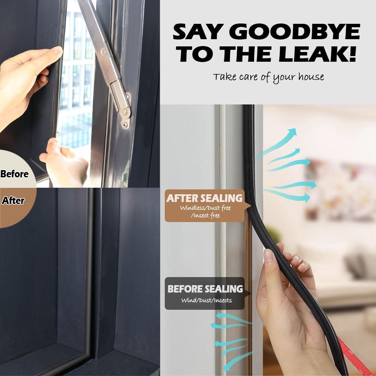 Burlete de Silicona Bantie 6.1m Negro para Puertas y Ventanas