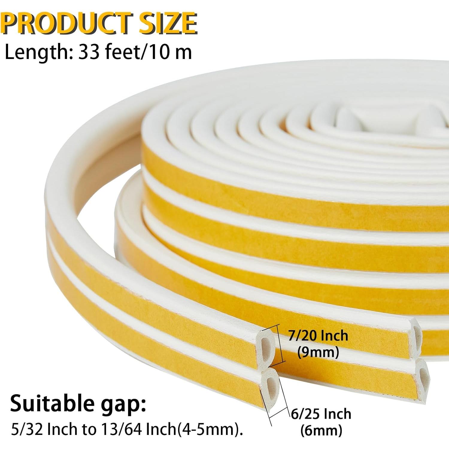 Sello de Burlete QDiShi Blanco 10m EPDM Aislamiento Energético