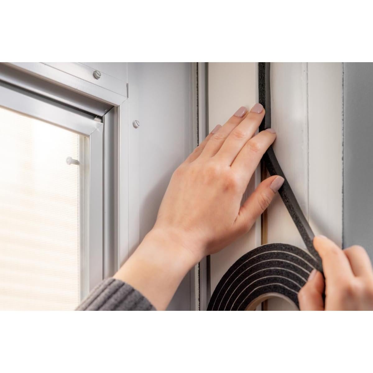 Sellos de Espuma Autoadhesivos Duck 2 Rollos 3.05 m Negro