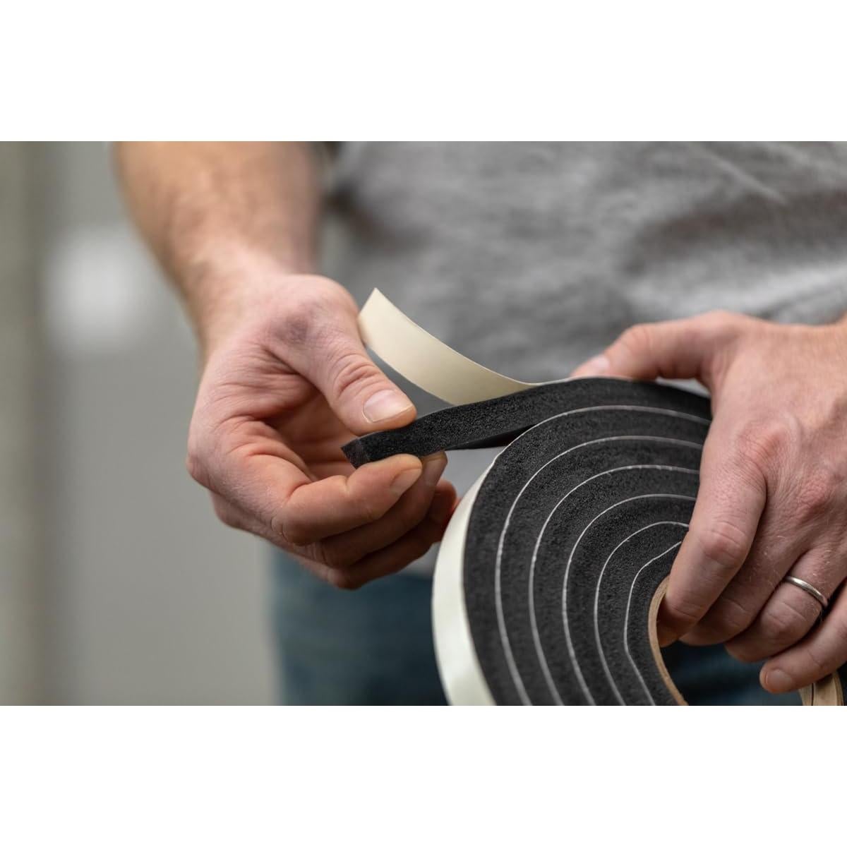 Sellos de Espuma Autoadhesivos Duck 2 Rollos 3.05 m Negro