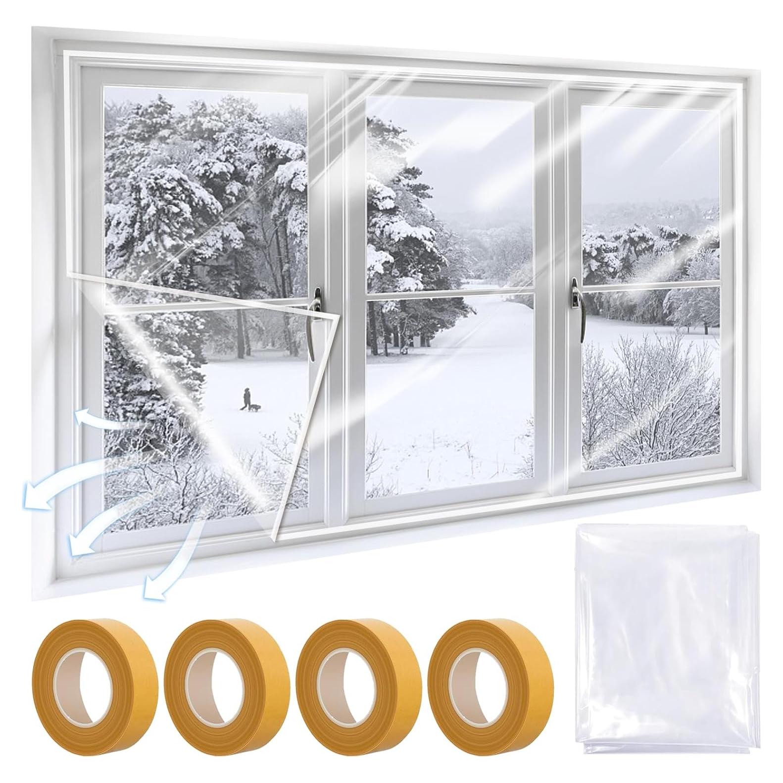 Kit de Aislamiento de Ventanas Dxmimer 160x600 cm con Cinta Doble Cara