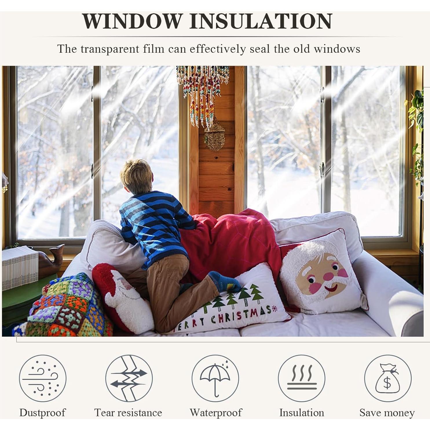 Kit de Aislamiento de Ventanas Dxmimer 160x600 cm con Cinta Doble Cara