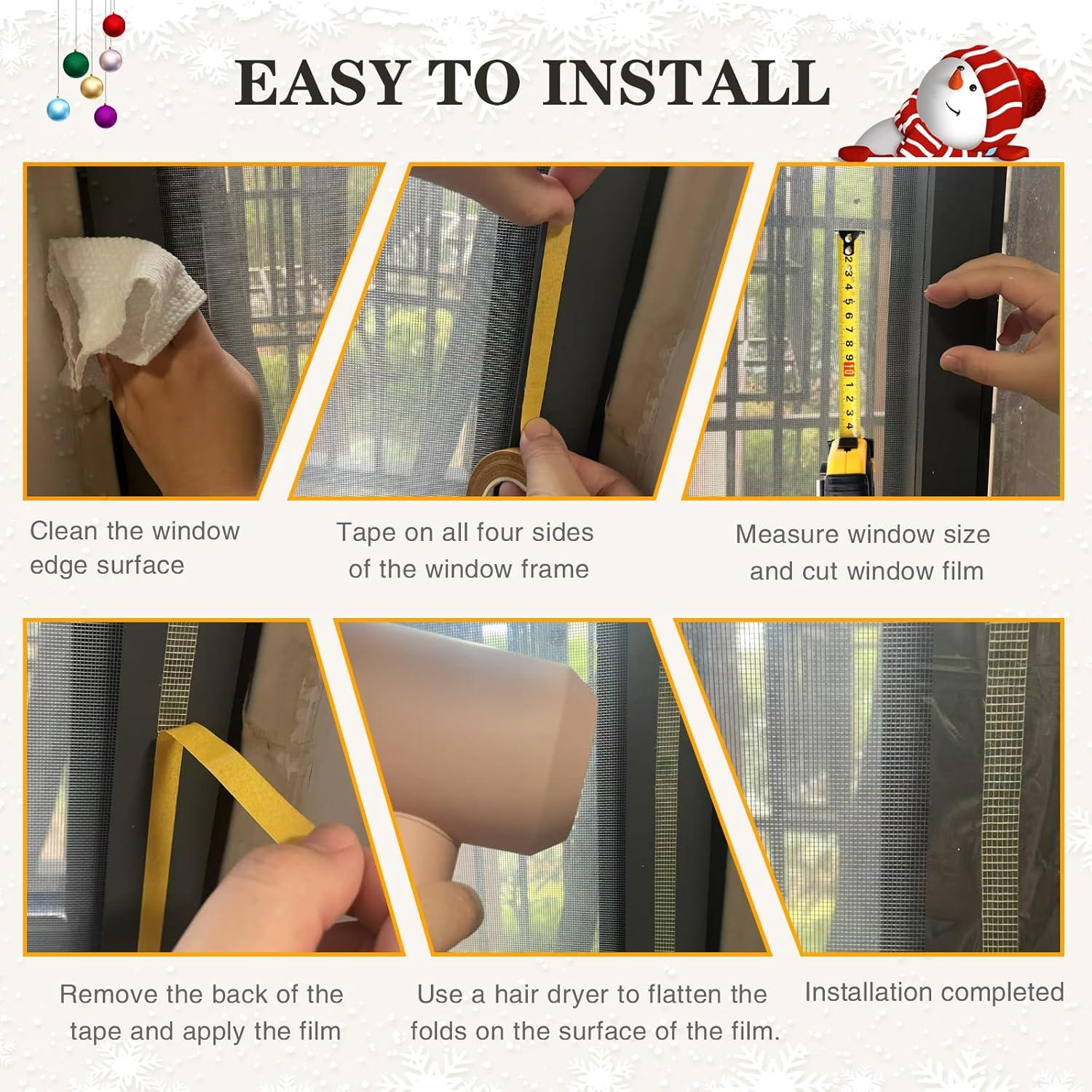 Kit de Aislamiento de Ventanas Dxmimer 160x600 cm con Cinta Doble Cara