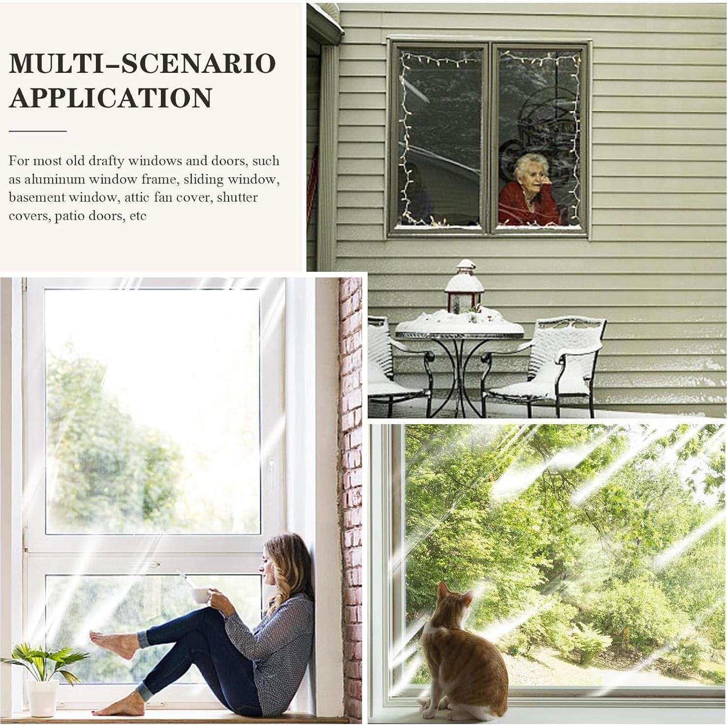 Kit de Aislamiento de Ventanas Dxmimer 160x600 cm con Cinta Doble Cara