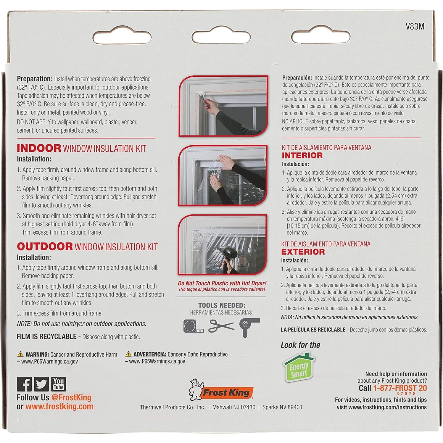 Kit de Ventanas Retráctiles Frost King V83M 84x110 cm