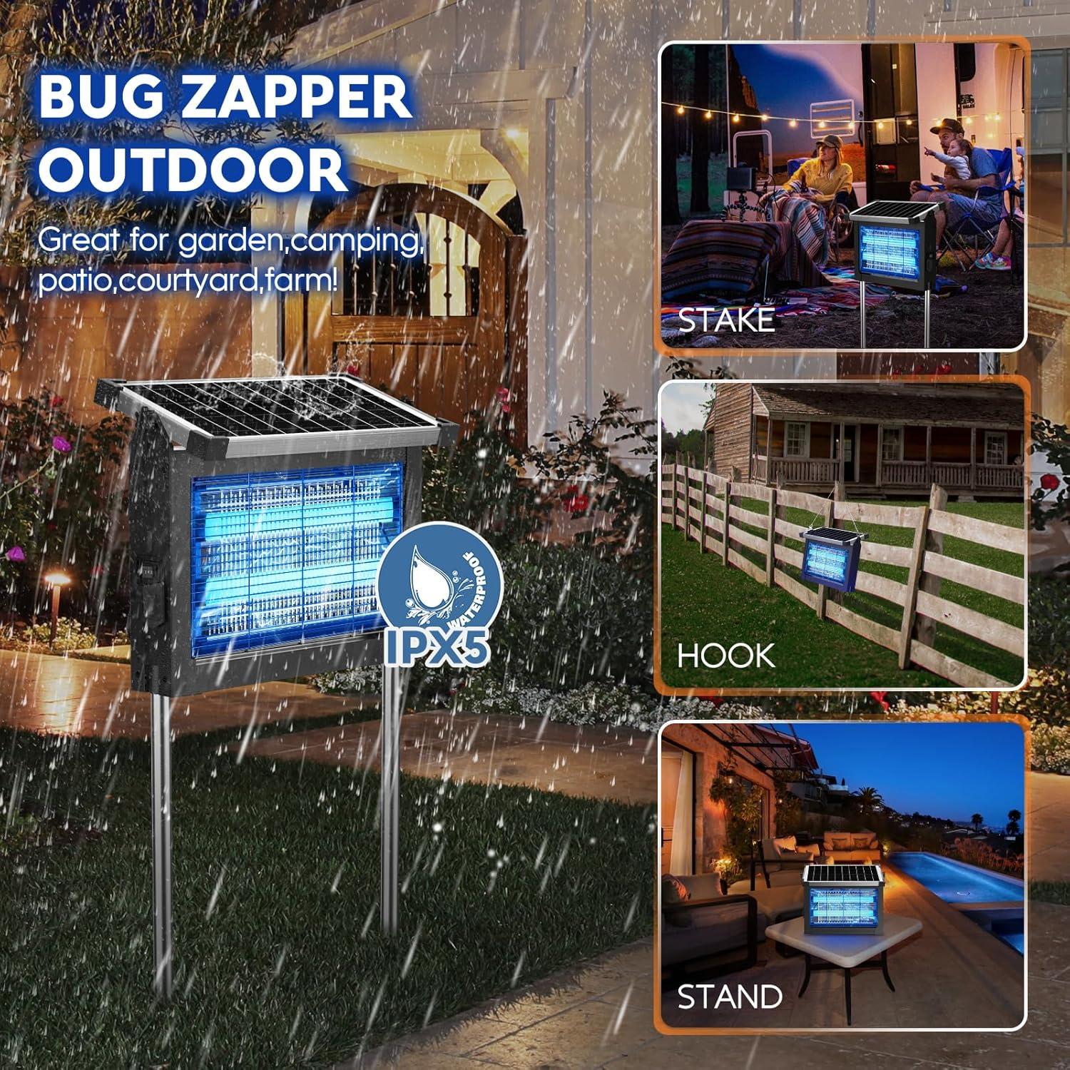 Zapper Solar de Insectos PhatroyYee 4500V Portátil Impermeable