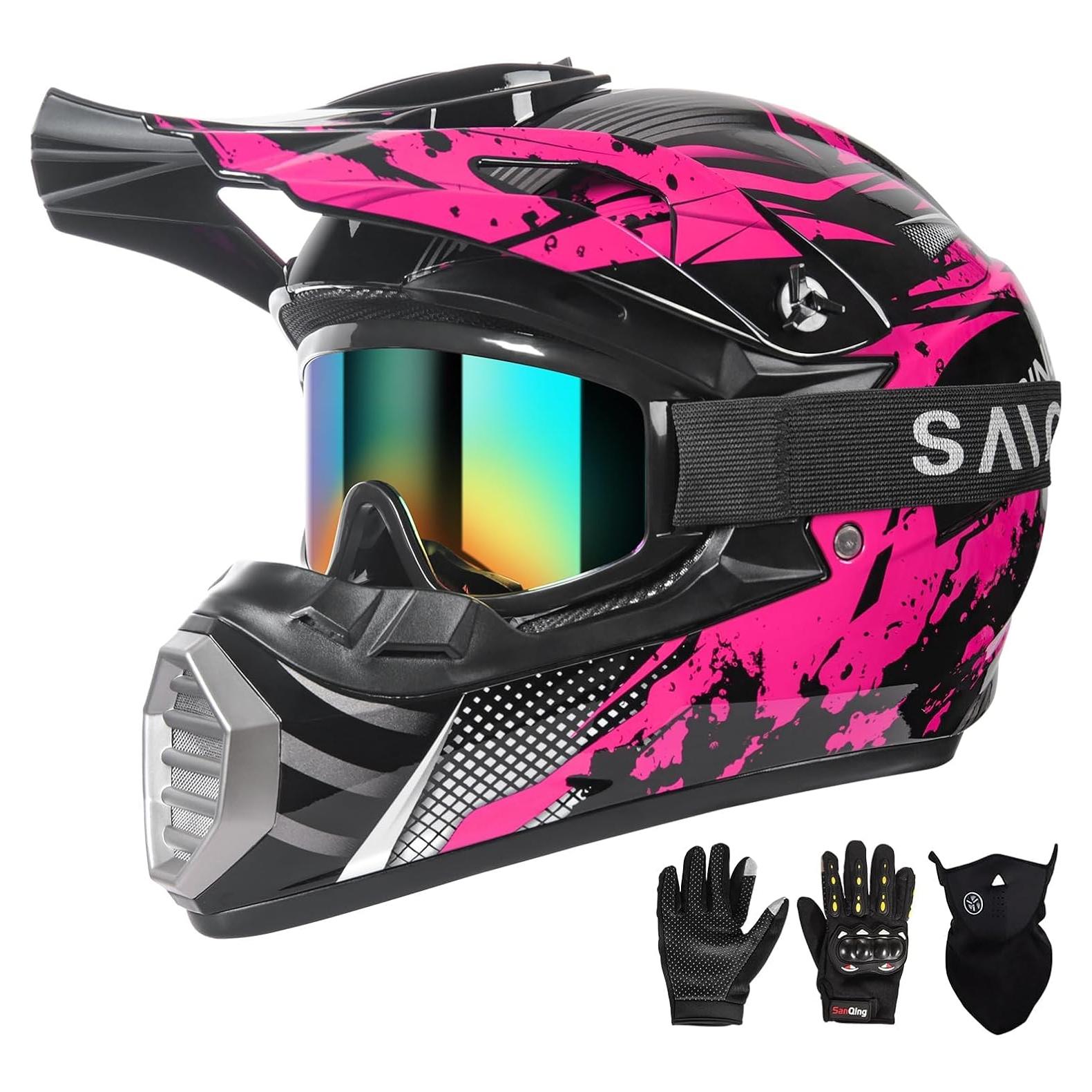 Casco de Motocross CUTEY 125JD para Niños Rosa Pequeño