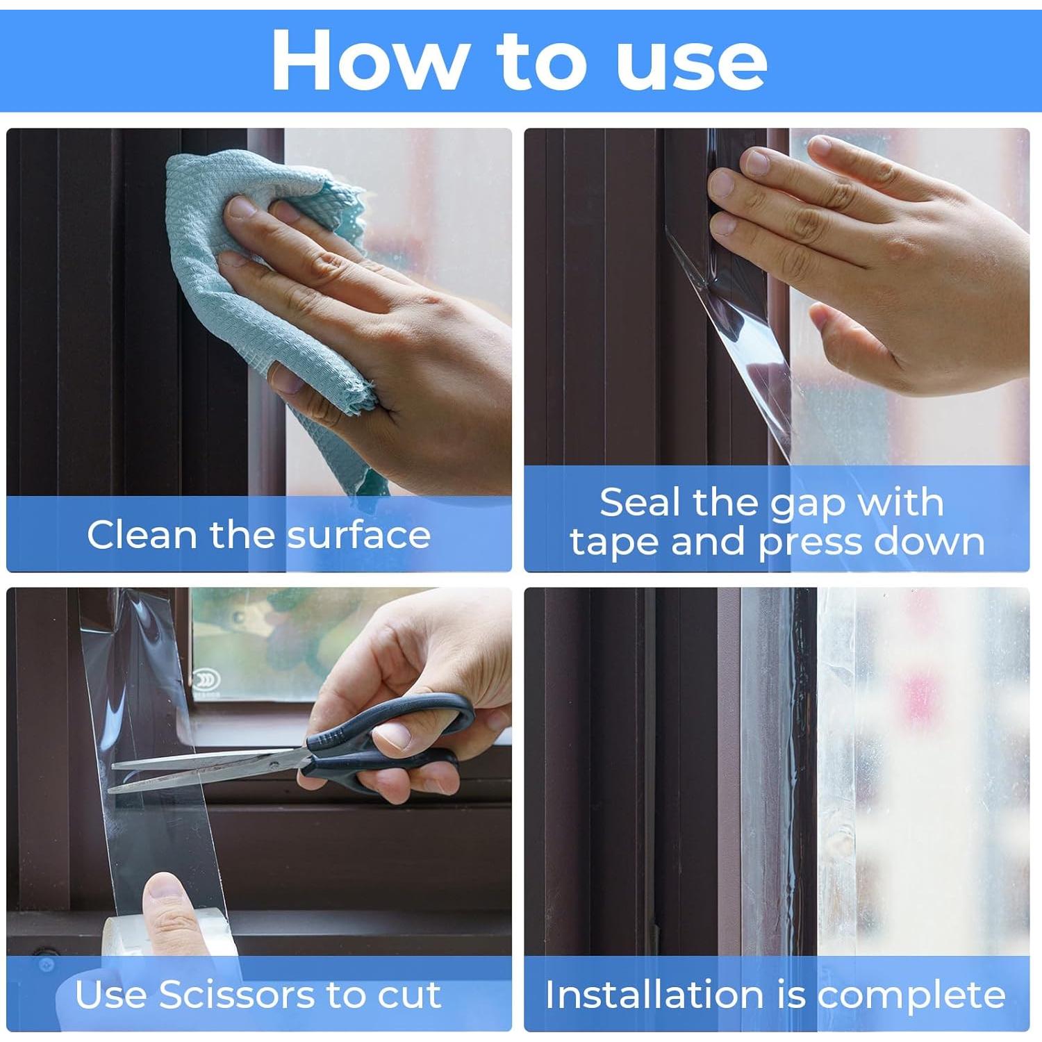 Cinta de Sellado de Ventanas THAMIAO 5.08cm x 10m Transparente