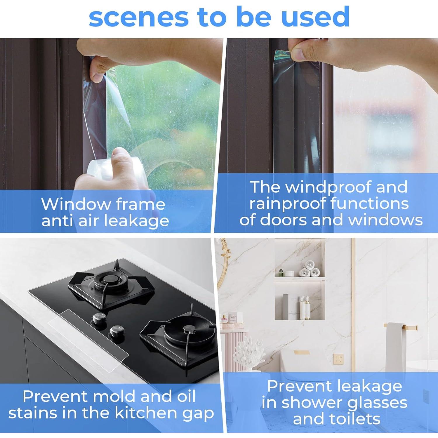 Cinta de Sellado de Ventanas THAMIAO 5.08cm x 10m Transparente