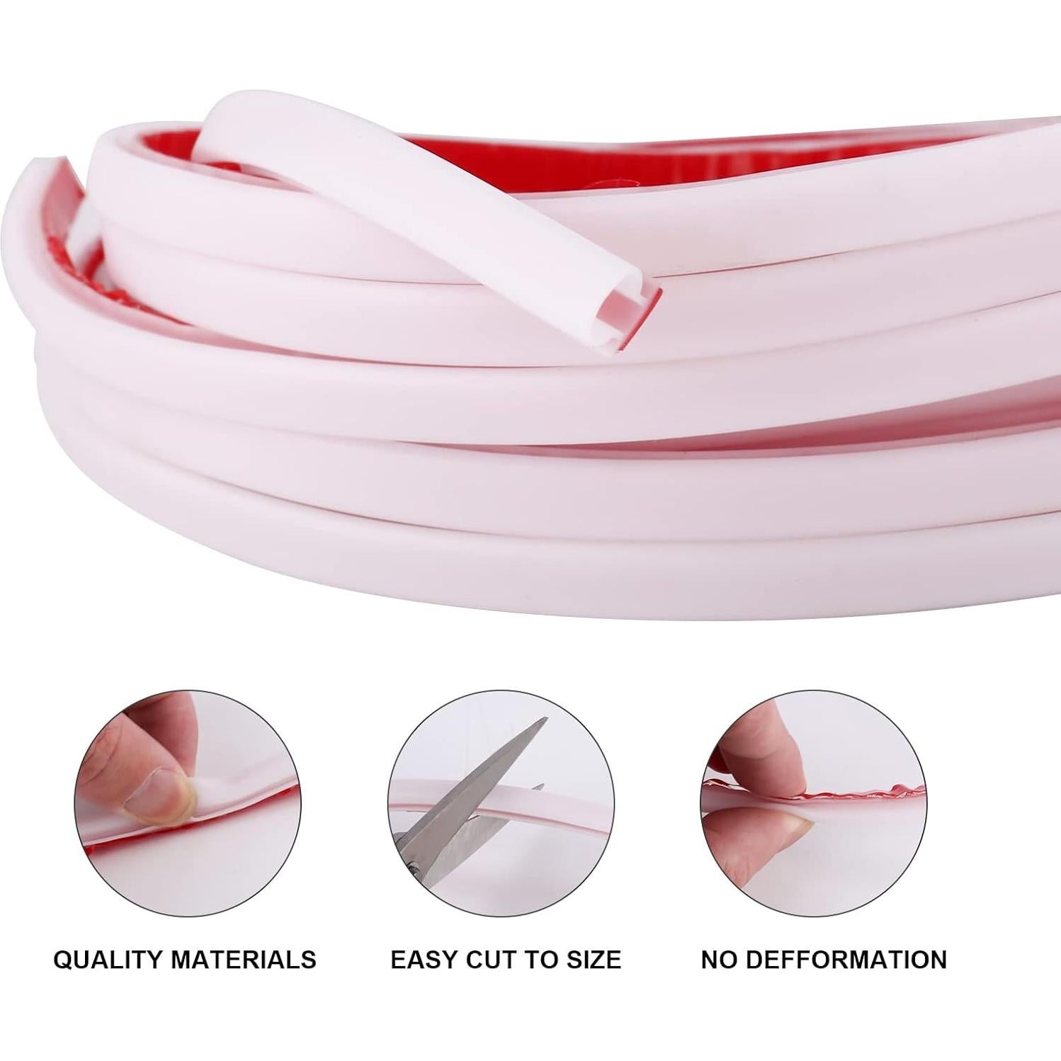 Tira de Sellado Autoadhesiva Gangdise 2.99m Blanca para Puertas y Ventanas