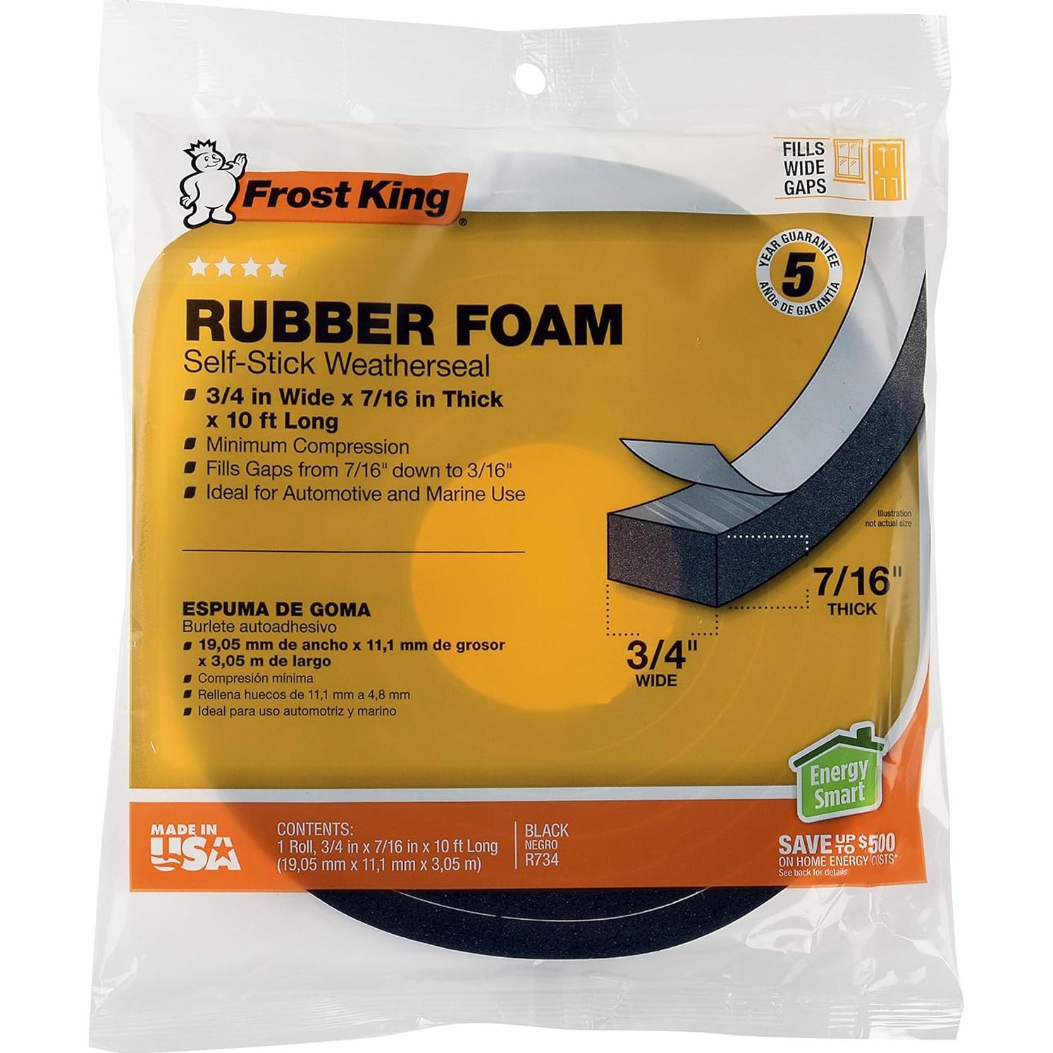 Cinta de Espuma de Caucho Frost King R734WH 1.9x1.1cm 3.05m Blanca