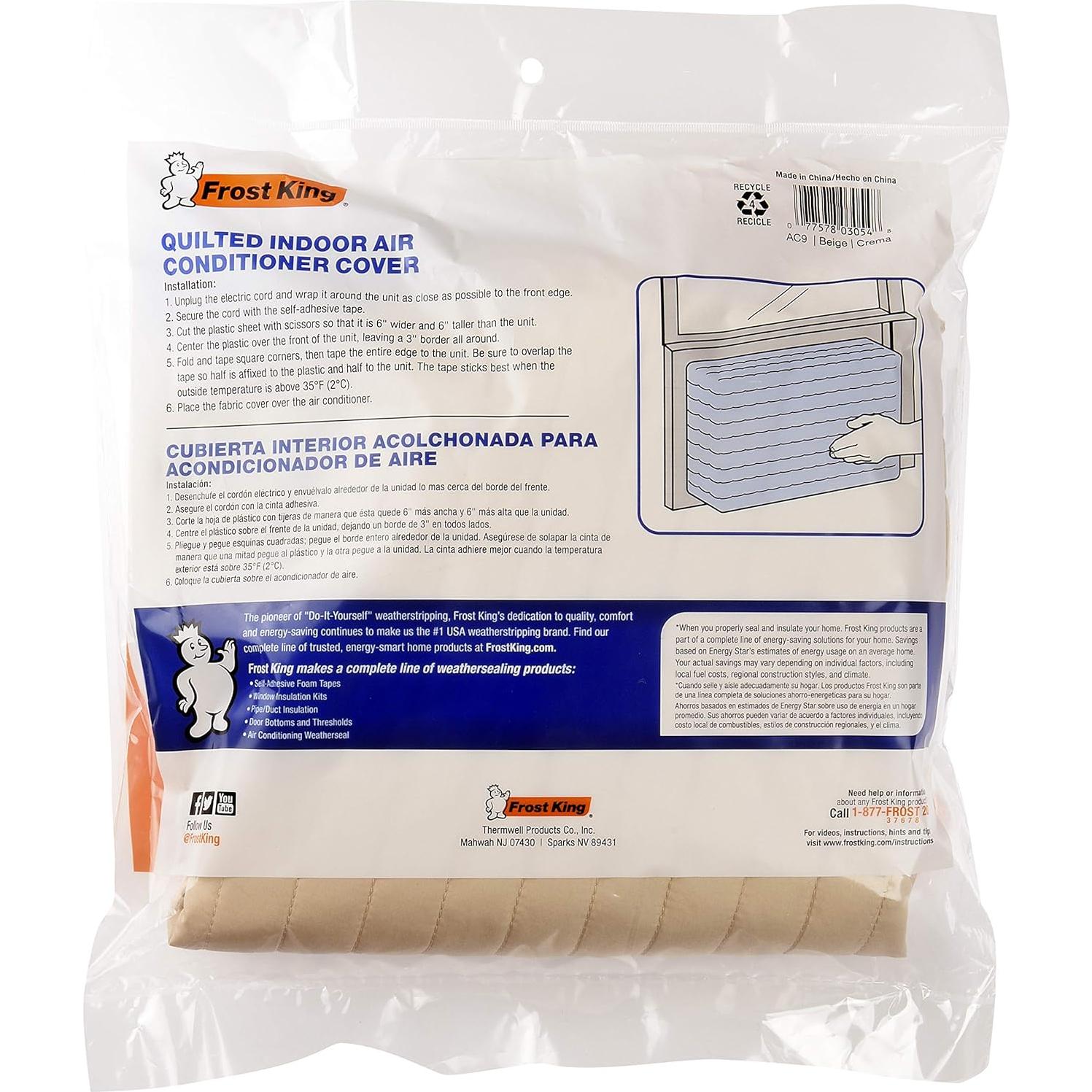 Funda Acolchada para Aire Acondicionado Frost King AC9H 63.5x43.2 cm Beige