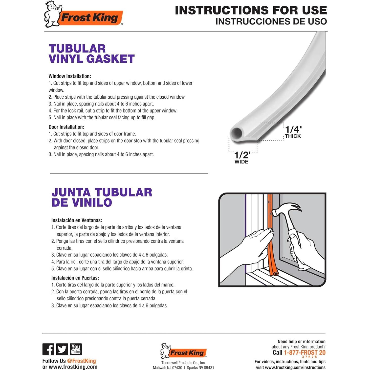 Junta de Vinilo Tubular Frost King V18BH 5.18m Marrón