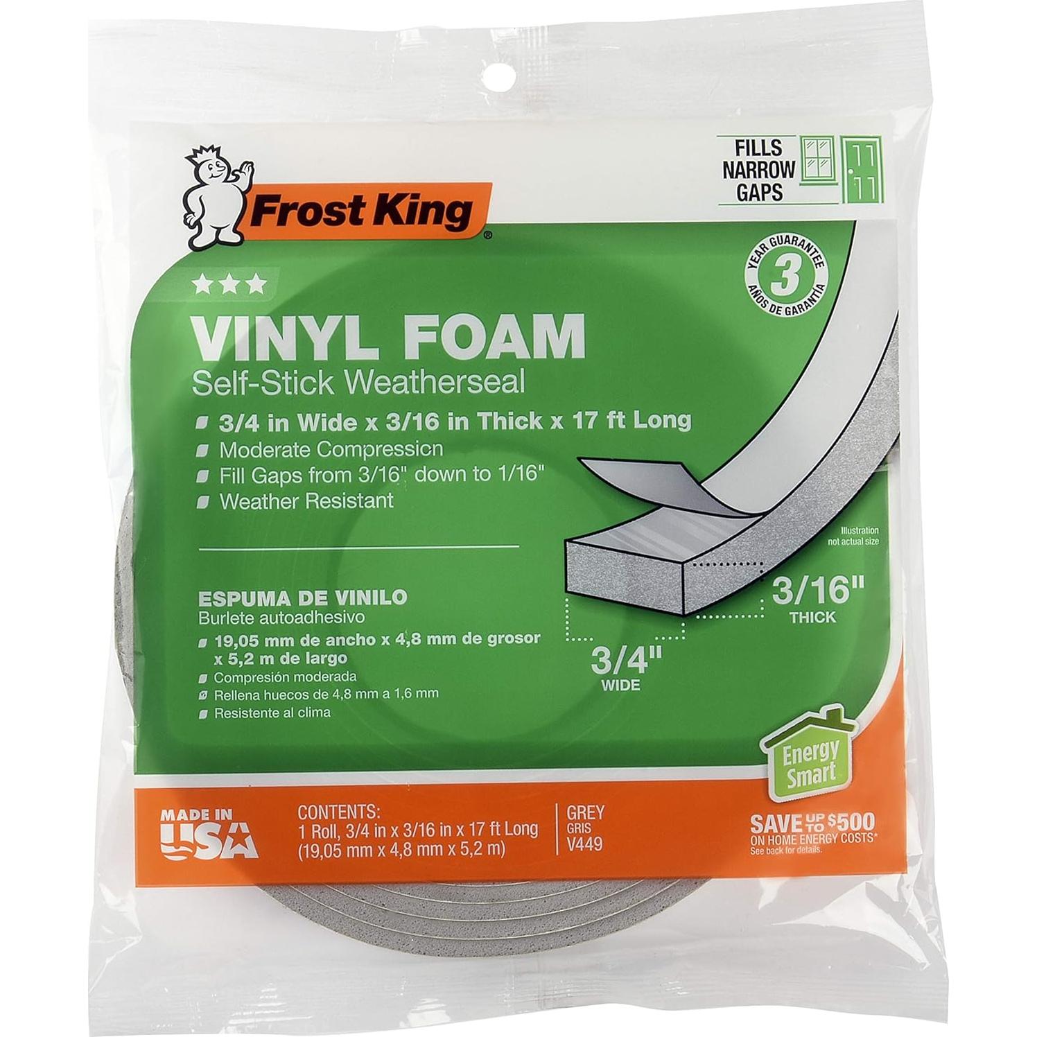 Cinta de espuma autoadhesiva Frost King V212GH 1 cm x 0.48 cm x 5.18 m