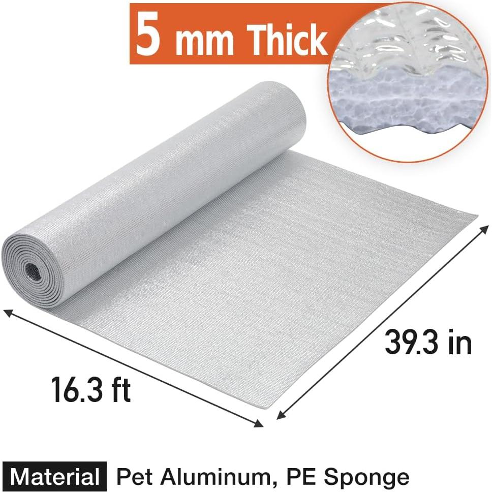 Aislamiento Térmico Japard 4.88m x 1m 5mm Aluminio Reflectante