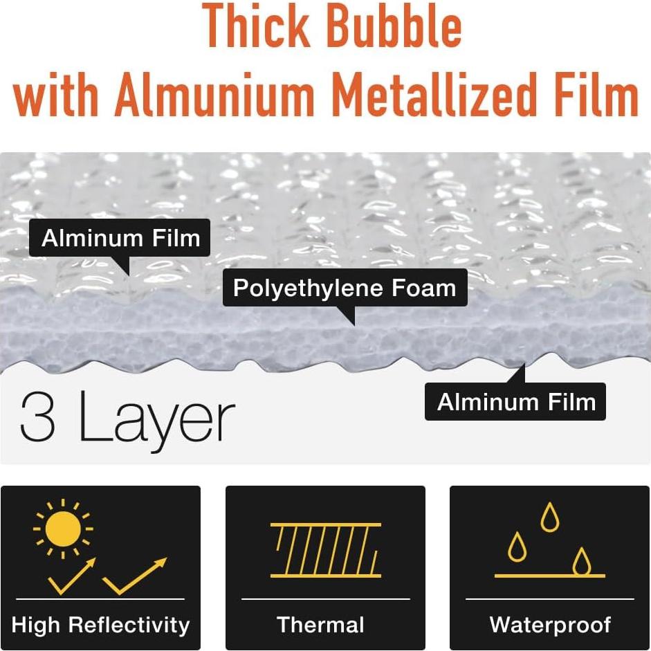 Aislamiento Térmico Japard 4.88m x 1m 5mm Aluminio Reflectante