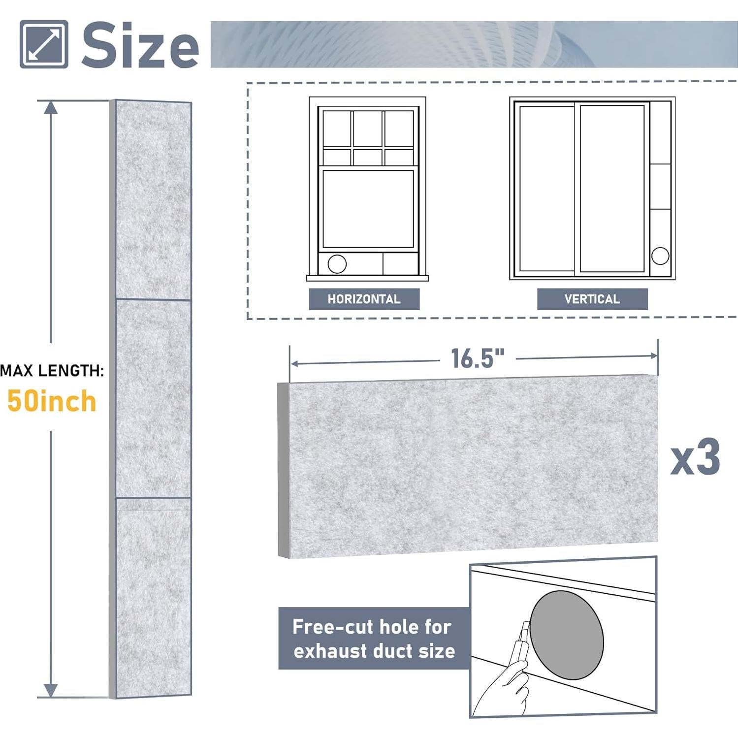 Paneles de Espuma Aislante Flamorrow para Ventana de Aire Acondicionado - 3 Piezas
