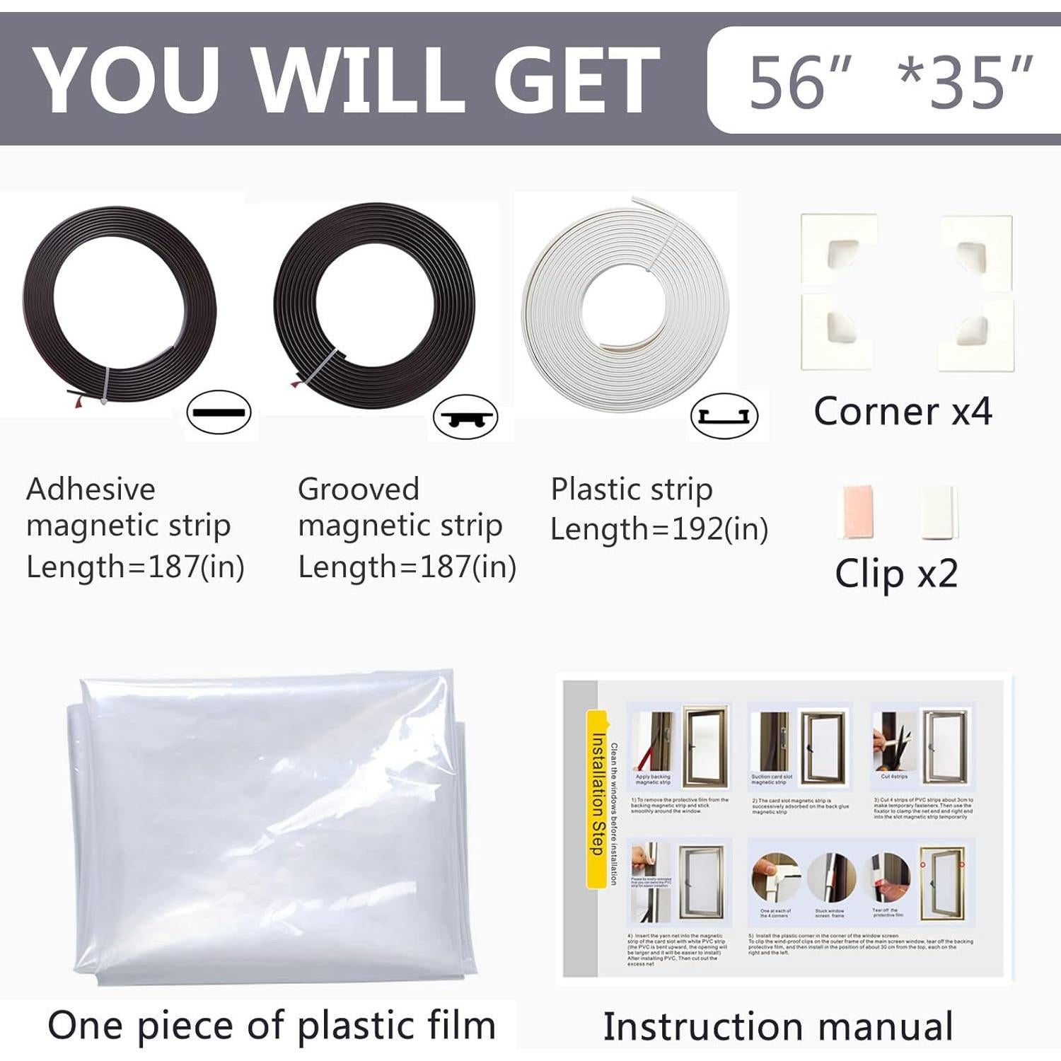 Kit de Aislamiento Magnético JOOFAN 1.2m² para Ventanas