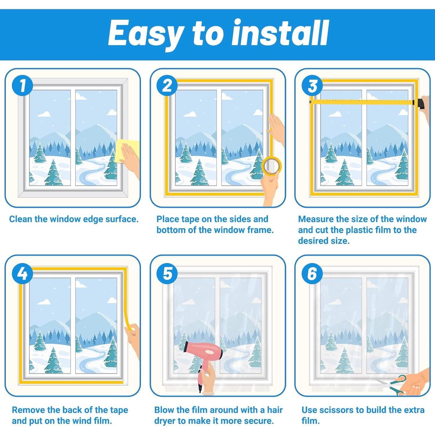 Kit Aislamiento Ventana HolyMaji 4 Piezas 119.38x160 cm