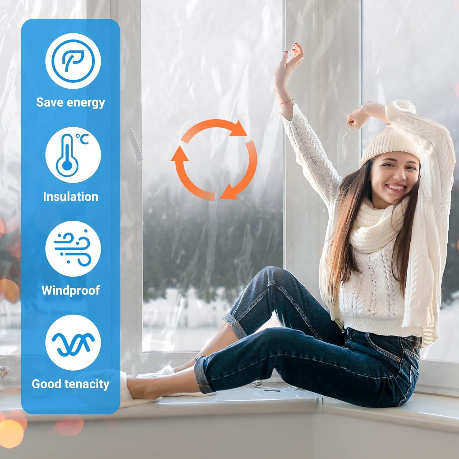 Kit Aislamiento Ventana HolyMaji 4 Piezas 119.38x160 cm