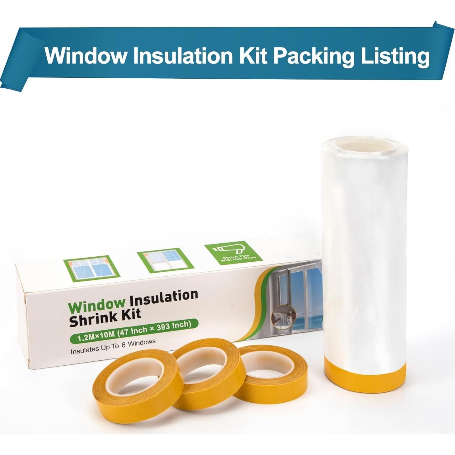 Kit Aislante de Ventanas Augblinds 47" x 9.75 m para Invierno