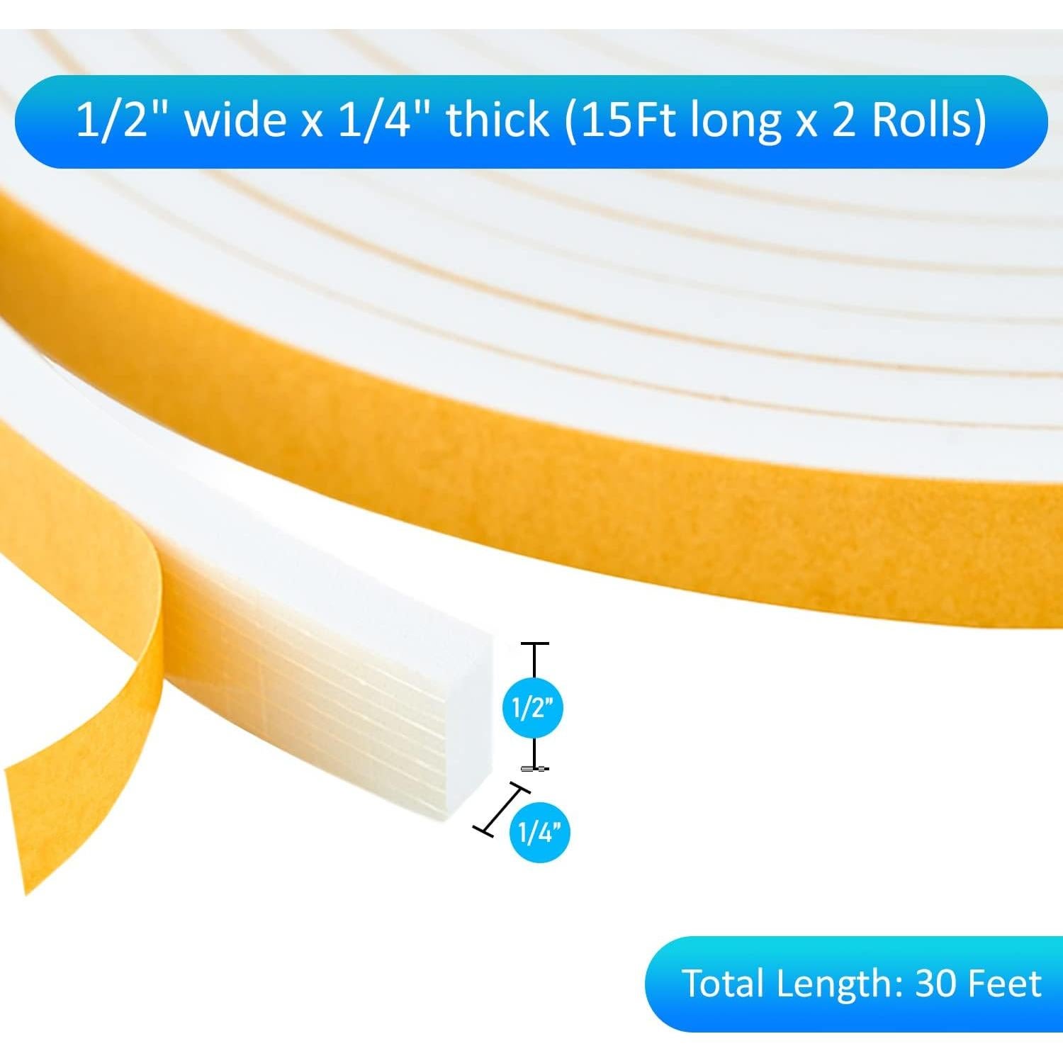 Cinta de Sellado Autoadhesiva Dualplex 9.14m Espuma EVA Blanca