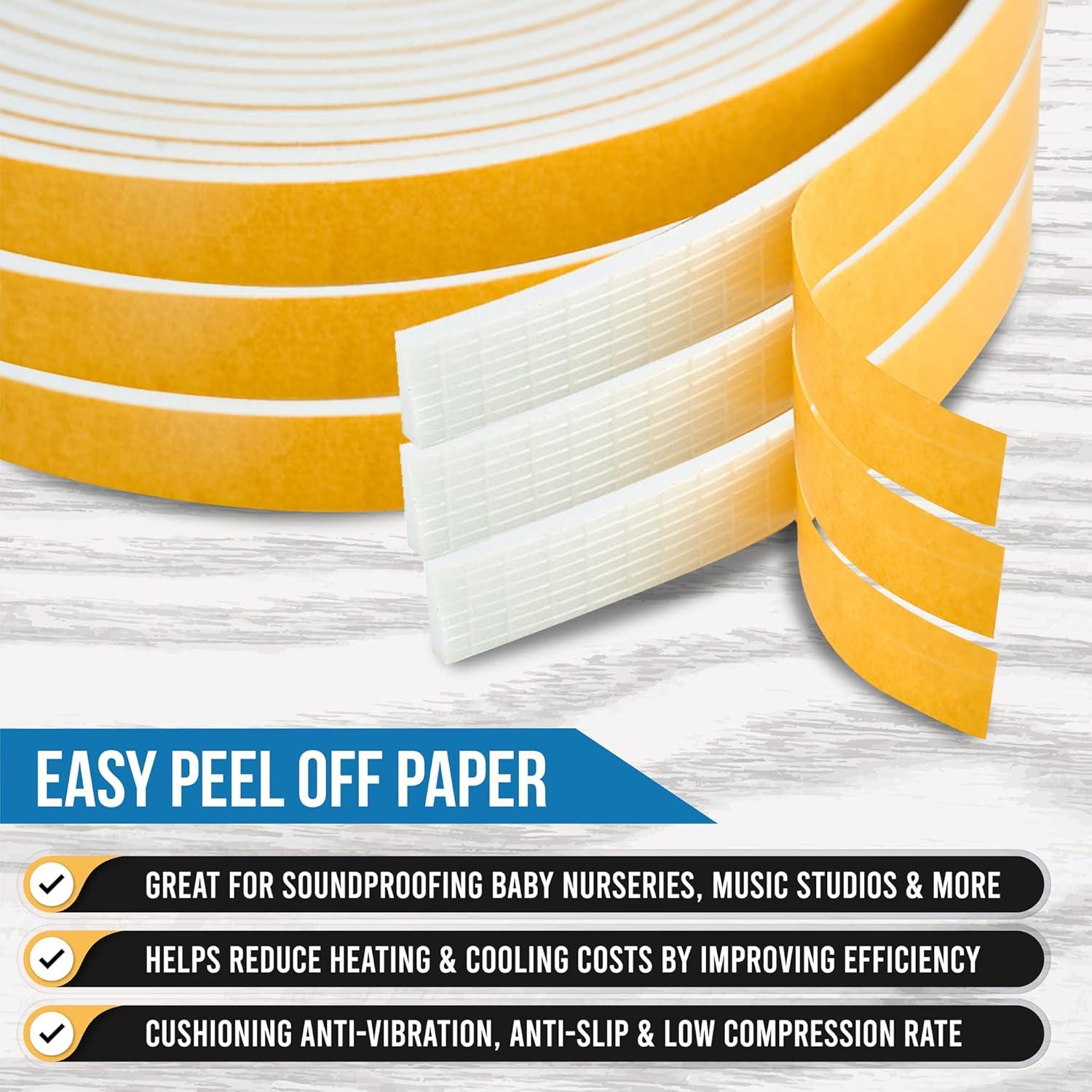 Cinta de Sellado Autoadhesiva Dualplex 9.14m Espuma EVA Blanca