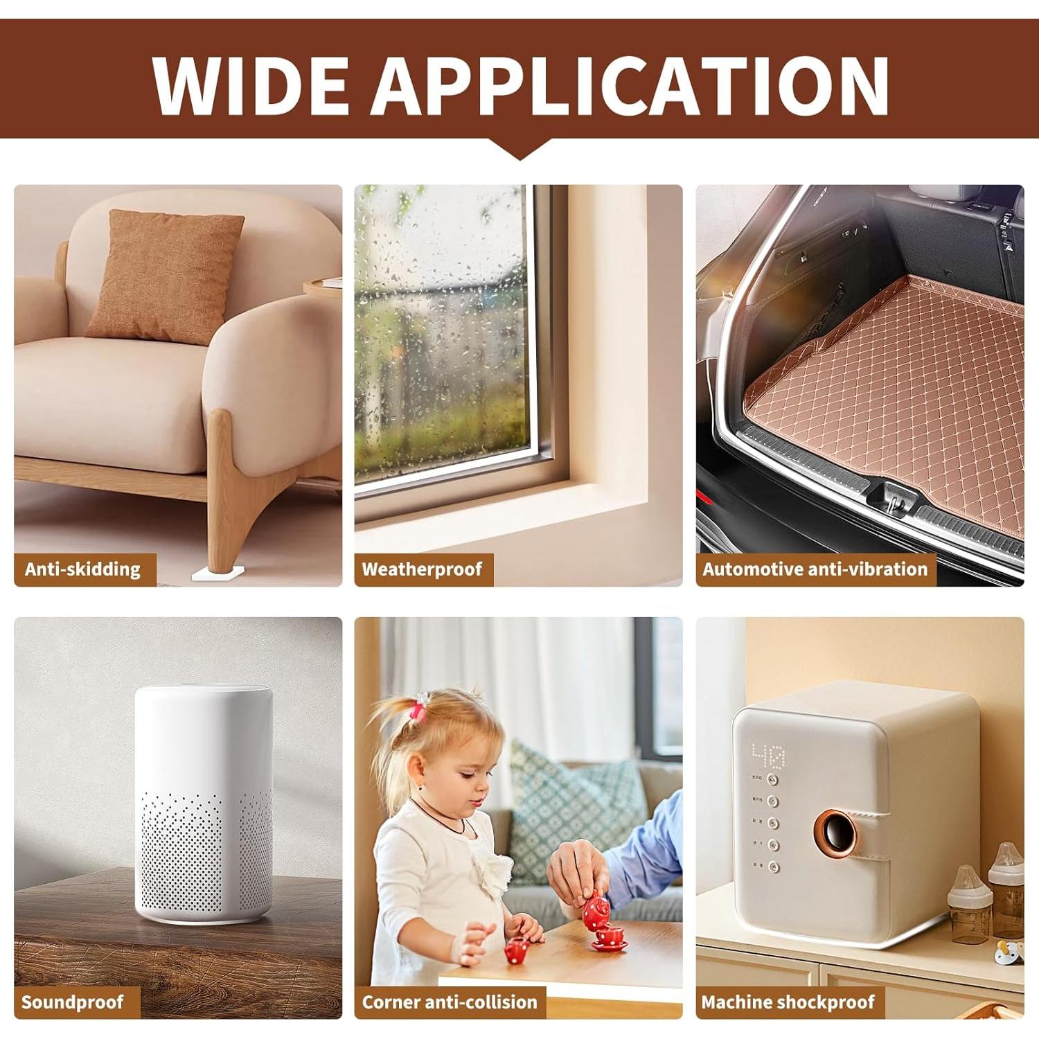 Cinta de Aislamiento de Espuma Yotache 3/8" x 1/8" - 50 pies