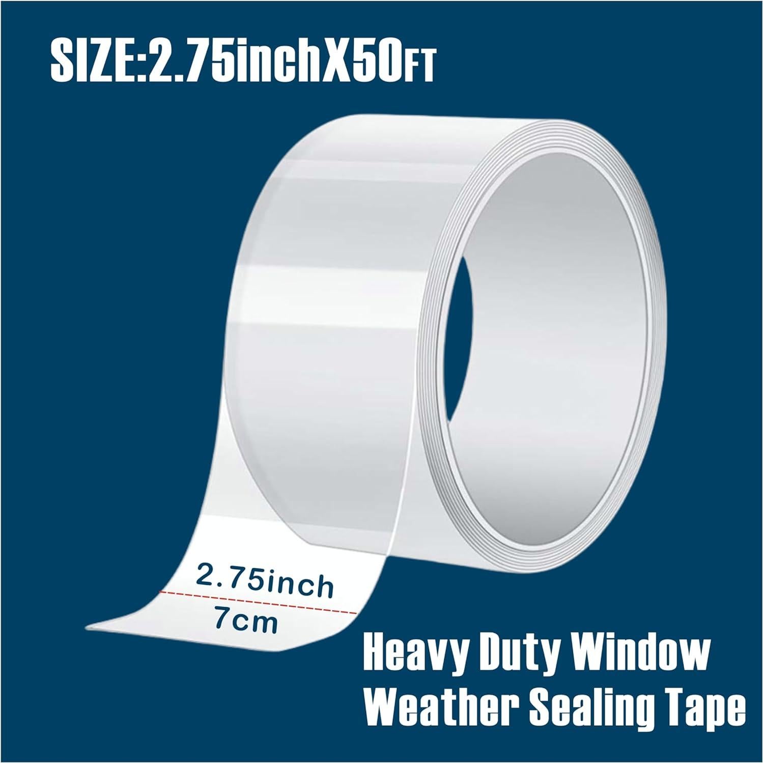 Cinta de Sellado de Ventanas Transparentes Entaopion 7 cm x 15 m