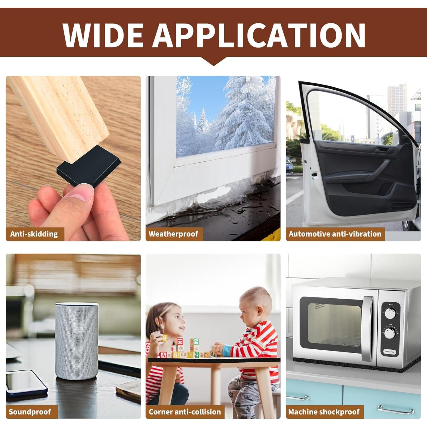 Cinta de Sellado de Espuma Yotache 1/4" x 1/8" 15.24m