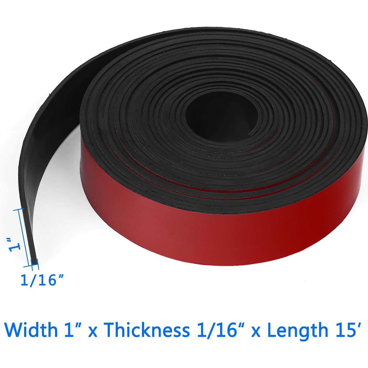 Tira de goma neopreno adhesiva WochiTV 1" x 4.57m x 1.6mm
