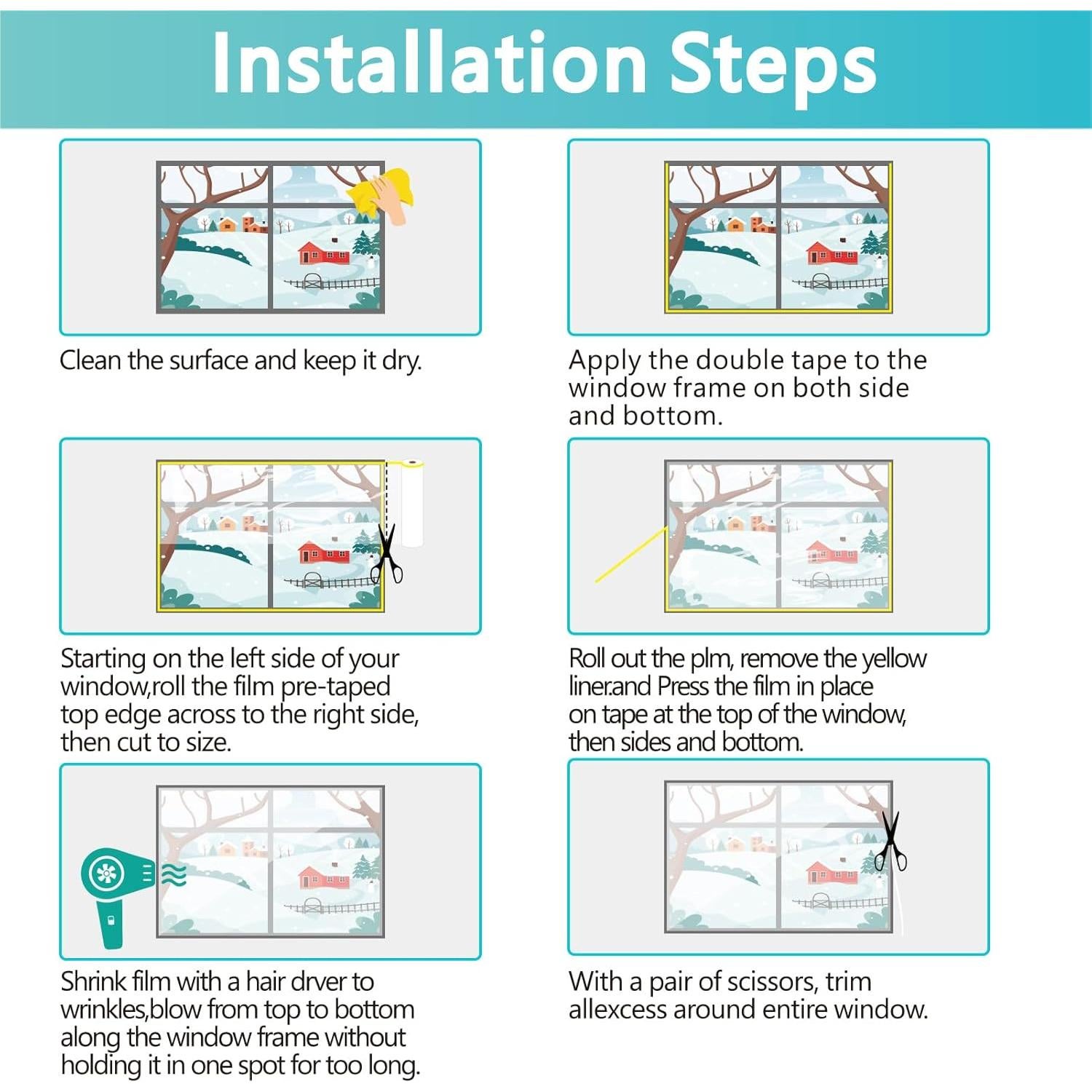 Kit Aislamiento Ventanas UJG 63x197 cm con Cinta Doble Cara