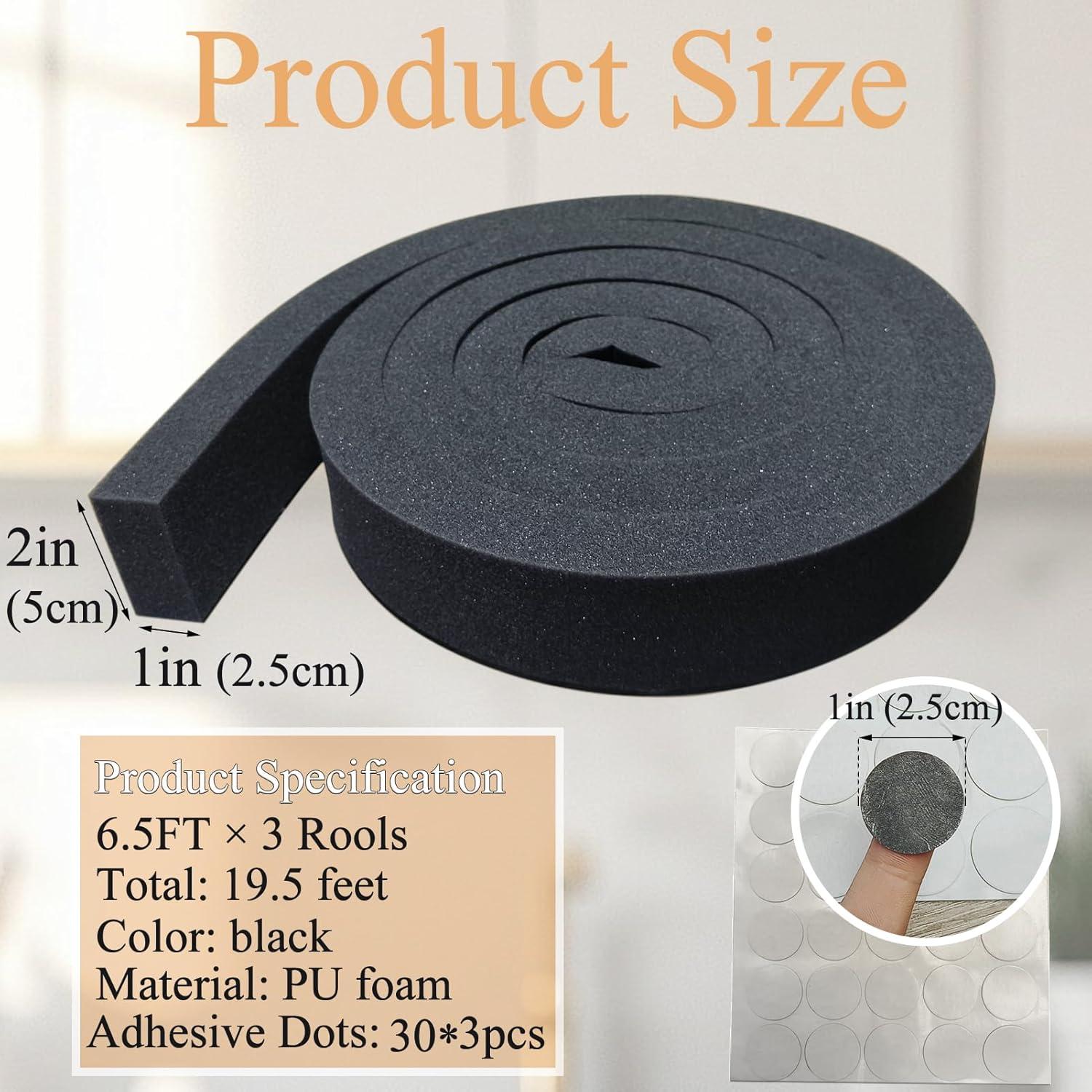 3 Rollos Cinta de Aislamiento de Espuma AKLVBL 5.08cm x 1.98m