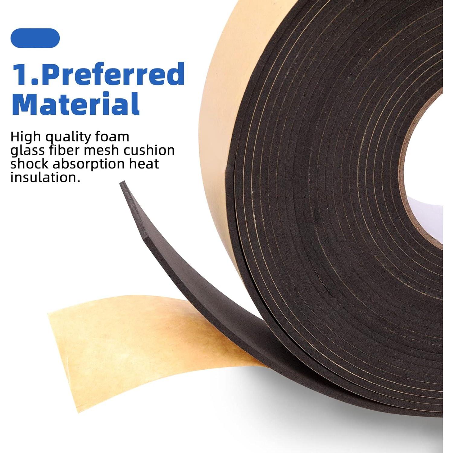 Cinta de Aislamiento de Espuma Glarks 75mm x 3mm x 10m con Tijeras