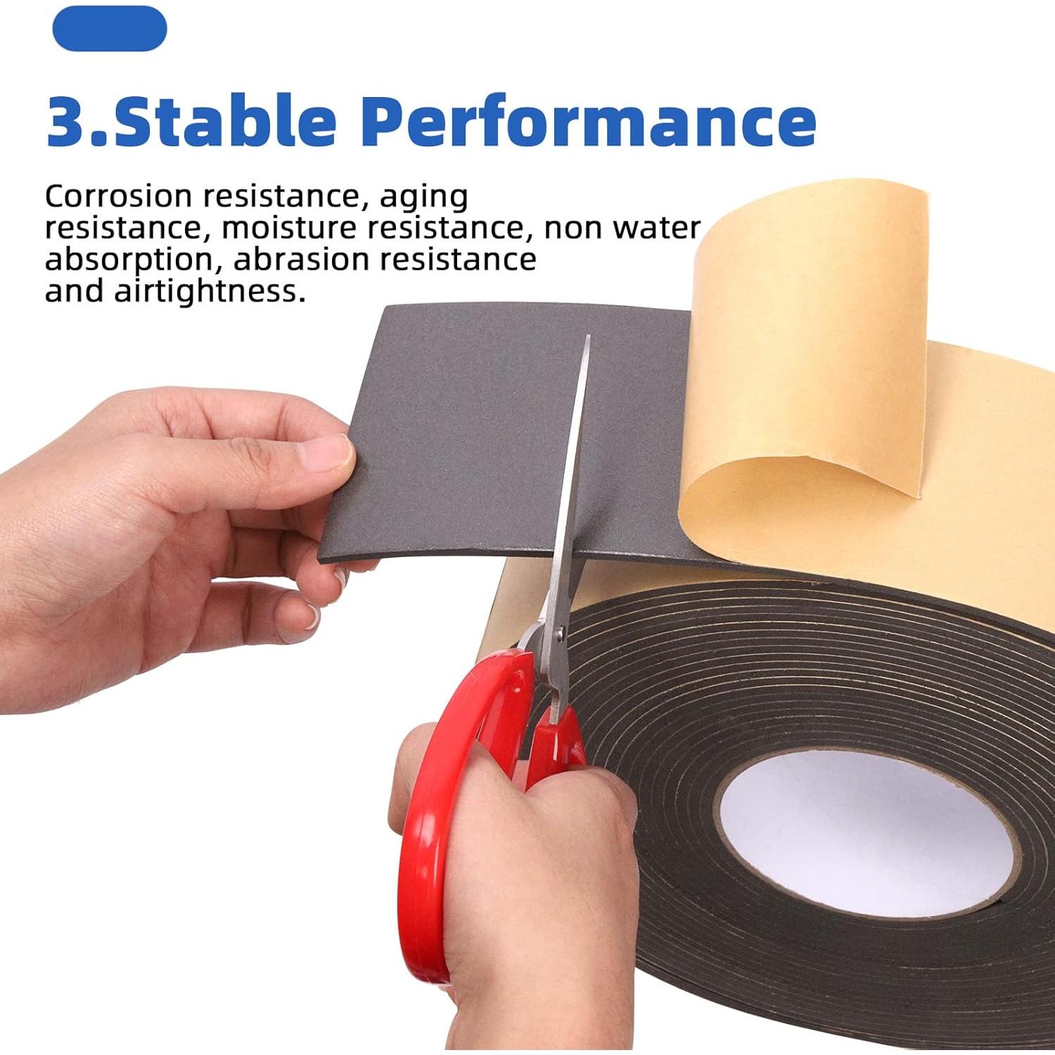 Cinta de Aislamiento de Espuma Glarks 75mm x 3mm x 10m con Tijeras