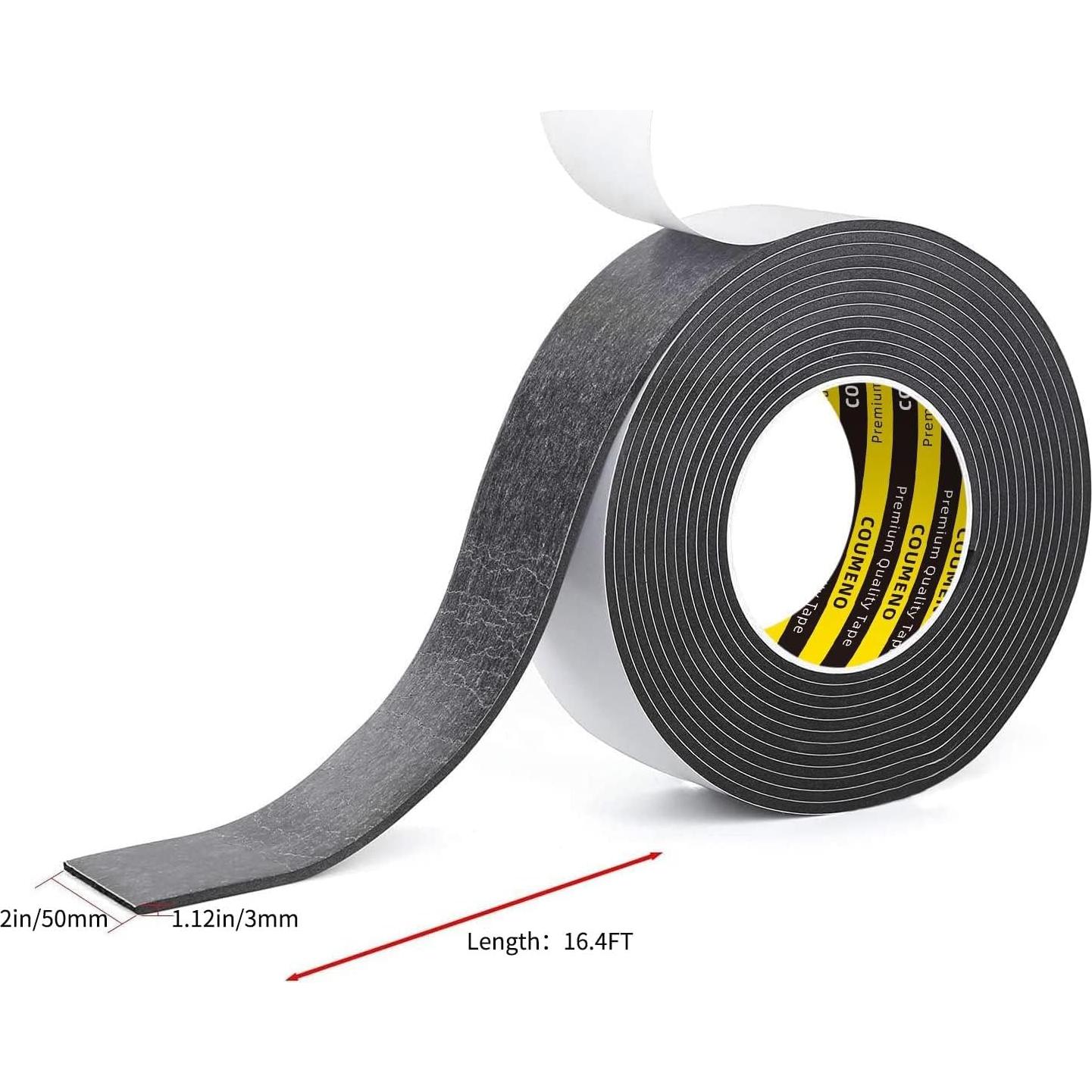 Cinta de Espuma Autoadhesiva COUMENO 5m Negra Aislante
