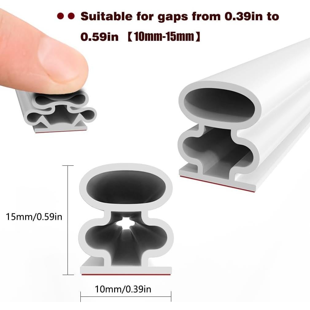 Tira de Sellado Autoadhesiva HNYNH 6.1m Goma Blanca 1x1.5cm