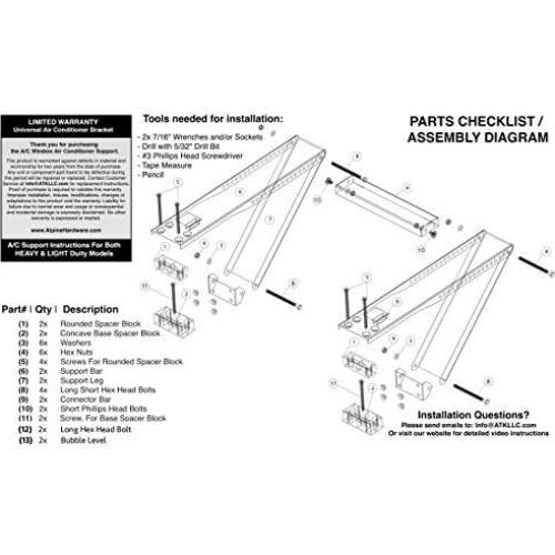 Soporte de Aire Acondicionado Ventana Alpine Hardware 81.65kg