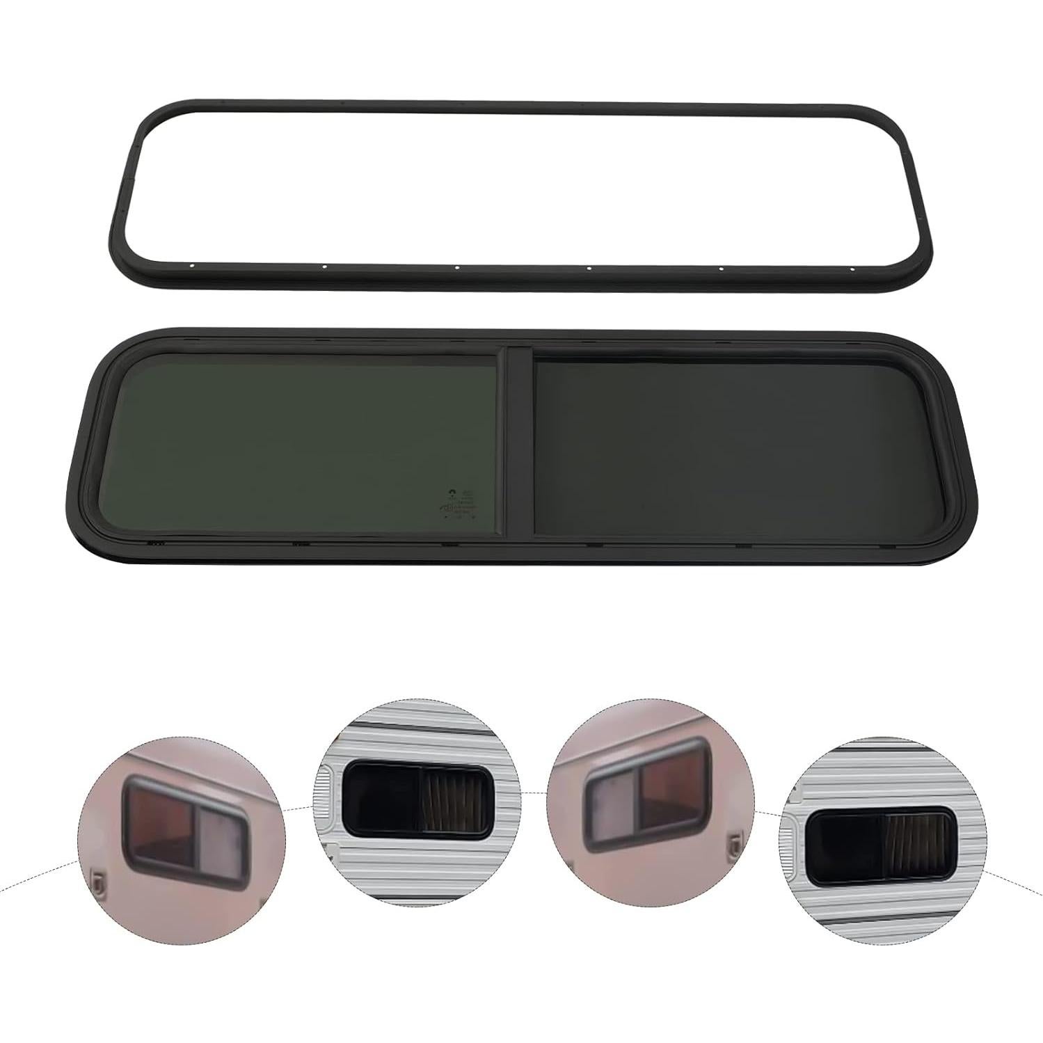 Ventana Deslizante Horizontal para RV AOLIU 110x33cm con Pantalla