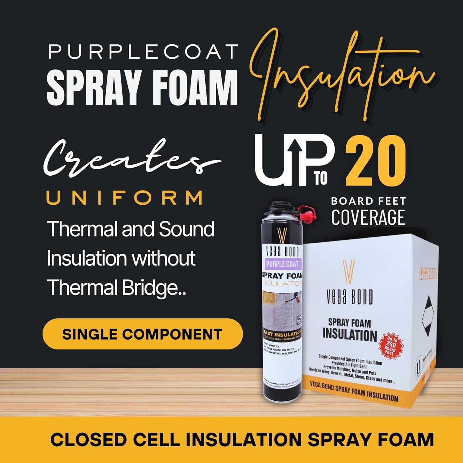 Aislamiento de Espuma en Spray Vega Bond Purplecoat 12 Paquete