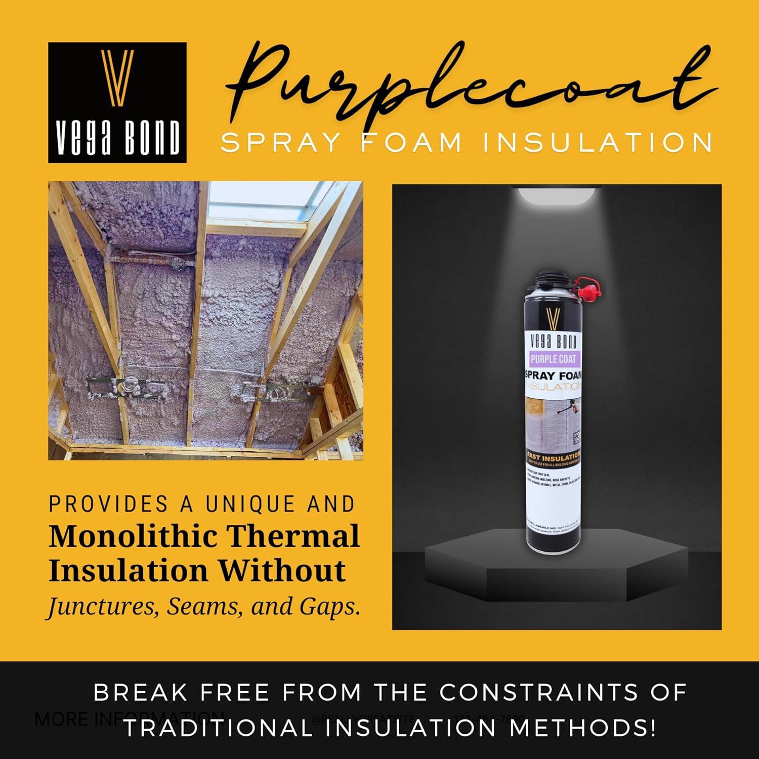 Aislamiento de Espuma en Spray Vega Bond Purplecoat 12 Paquete