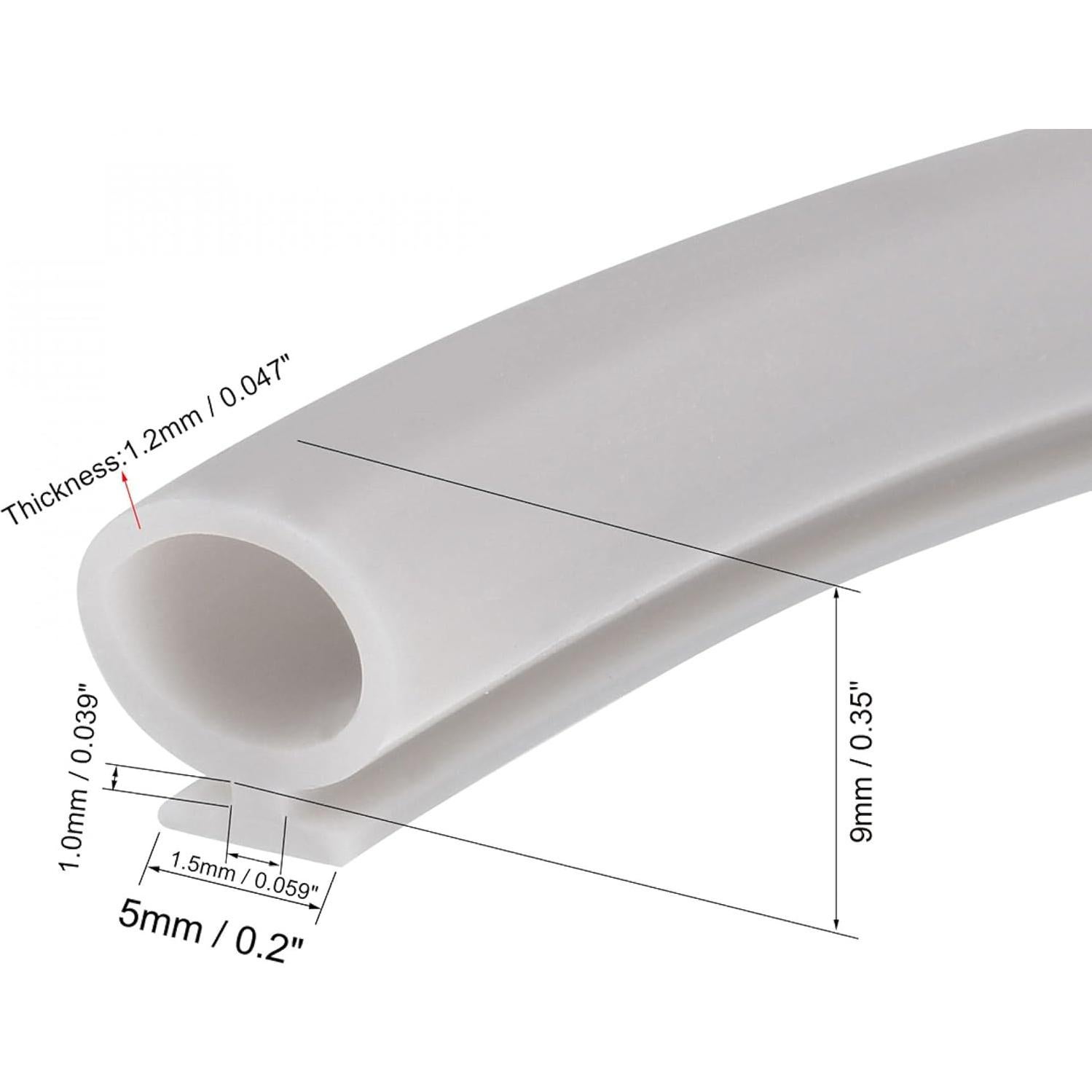 Sello de Burbuja T-Slot uxcell 9mm x 3m Silicona Gris