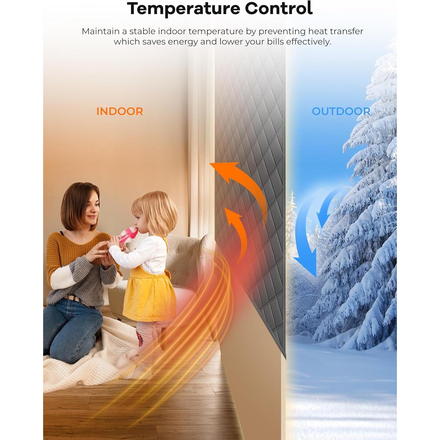 Cortinas Aislantes para Ventanas Ashrun 24x36 Pulgadas Gris