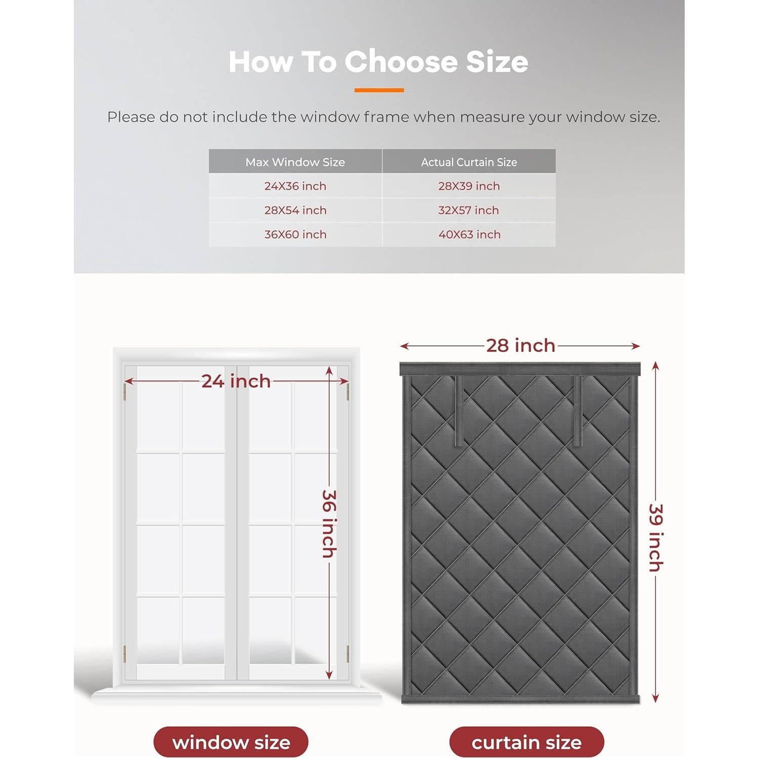 Cortinas Aislantes para Ventanas Ashrun 24x36 Pulgadas Gris