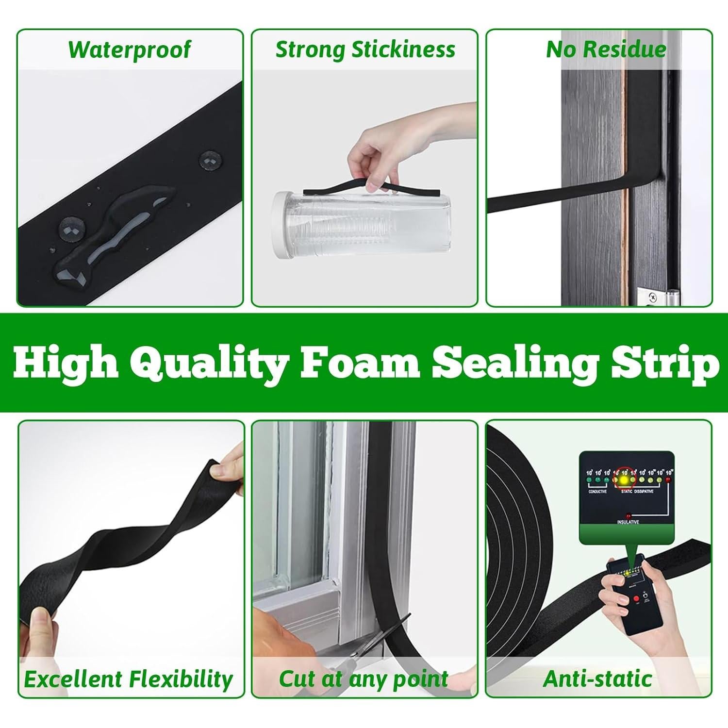 Cinta de Aislamiento de Espuma KAIYUER 1.27 cm x 0.32 cm x 10.06 m