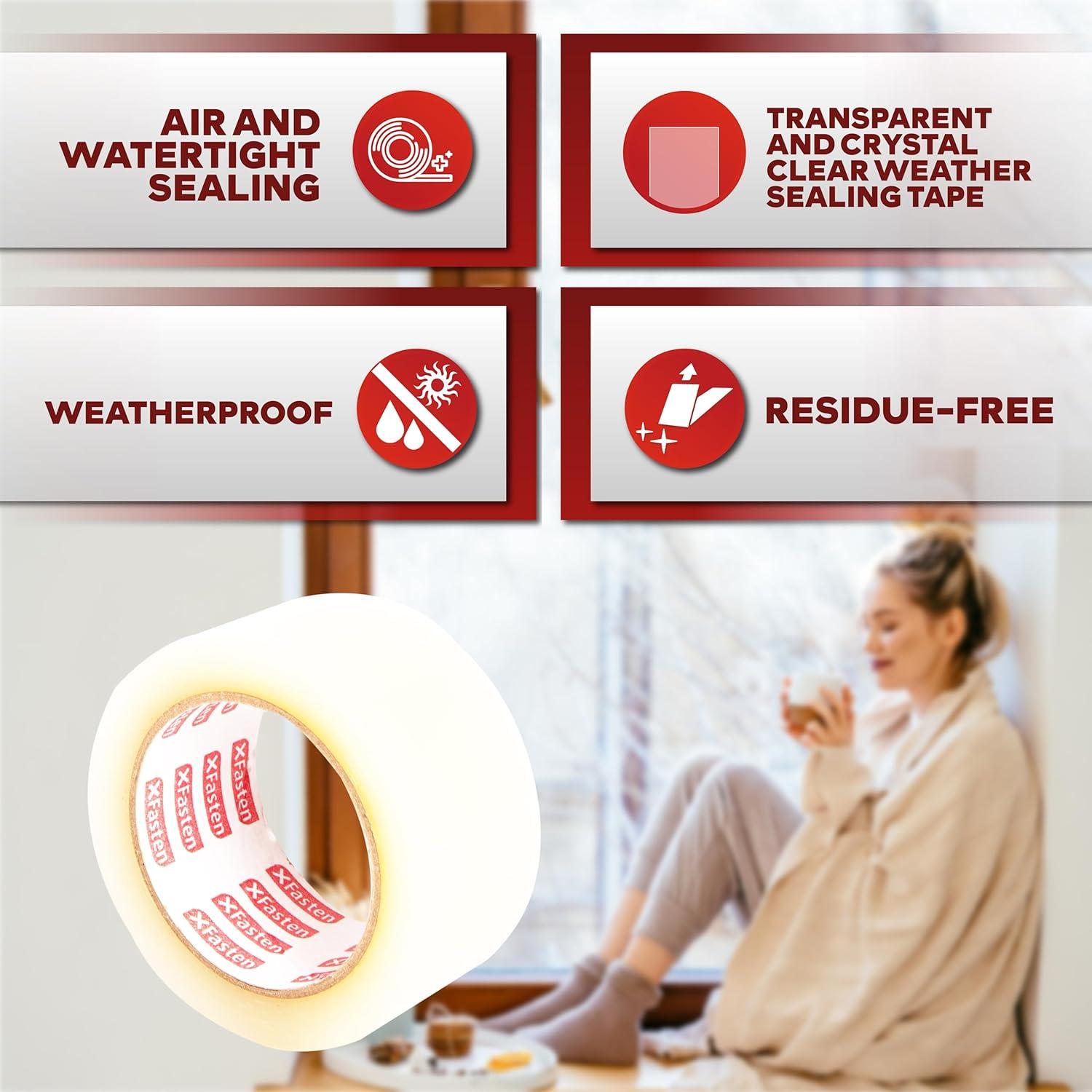 Cinta de Sellado para Ventanas XFasten 5cm x 27.4m Sin Residuo