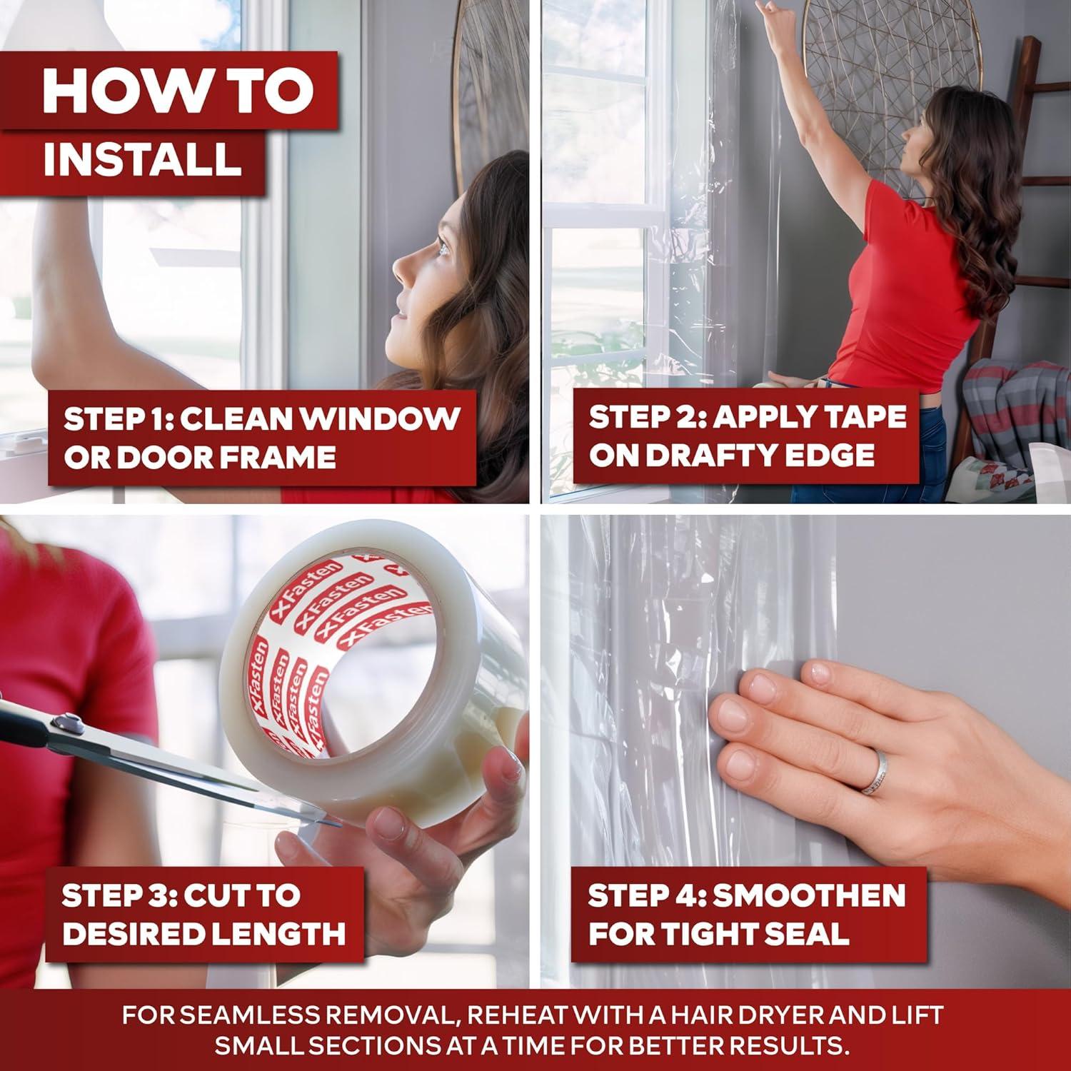 Cinta de Sellado para Ventanas XFasten 5cm x 27.4m Sin Residuo