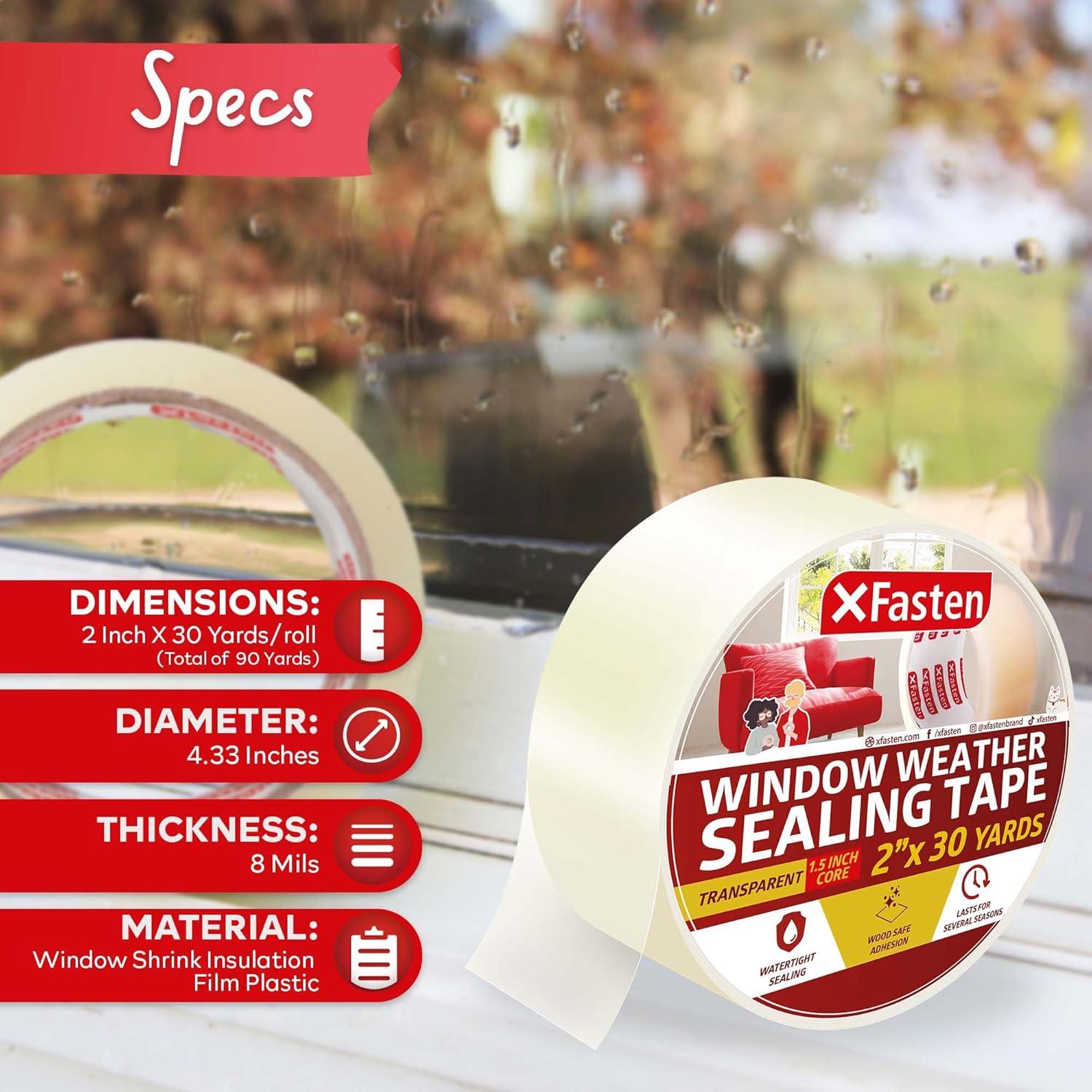 Cinta de Sellado para Ventanas XFasten 5cm x 27.4m Sin Residuo