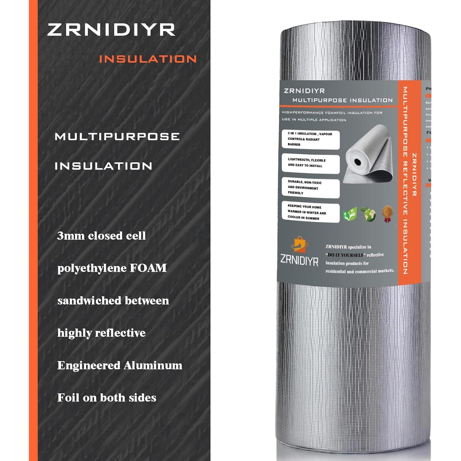 Rollo Aislante Foil Reflectante 3mm ZRNIDIYR 0.13kg 3.05m